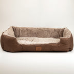 Front view of the teddy-brown pet bed