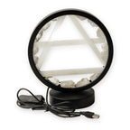 Air Gemstone Halo Lamp, Clear Quartz and Selenite